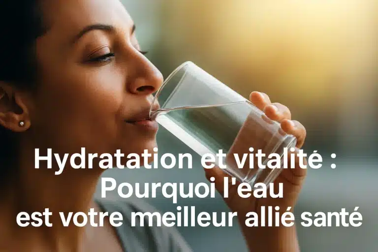 Femme buvant un verre d'eau, illustrant les bienfaits de l’hydratation sur la santé et la vitalité
